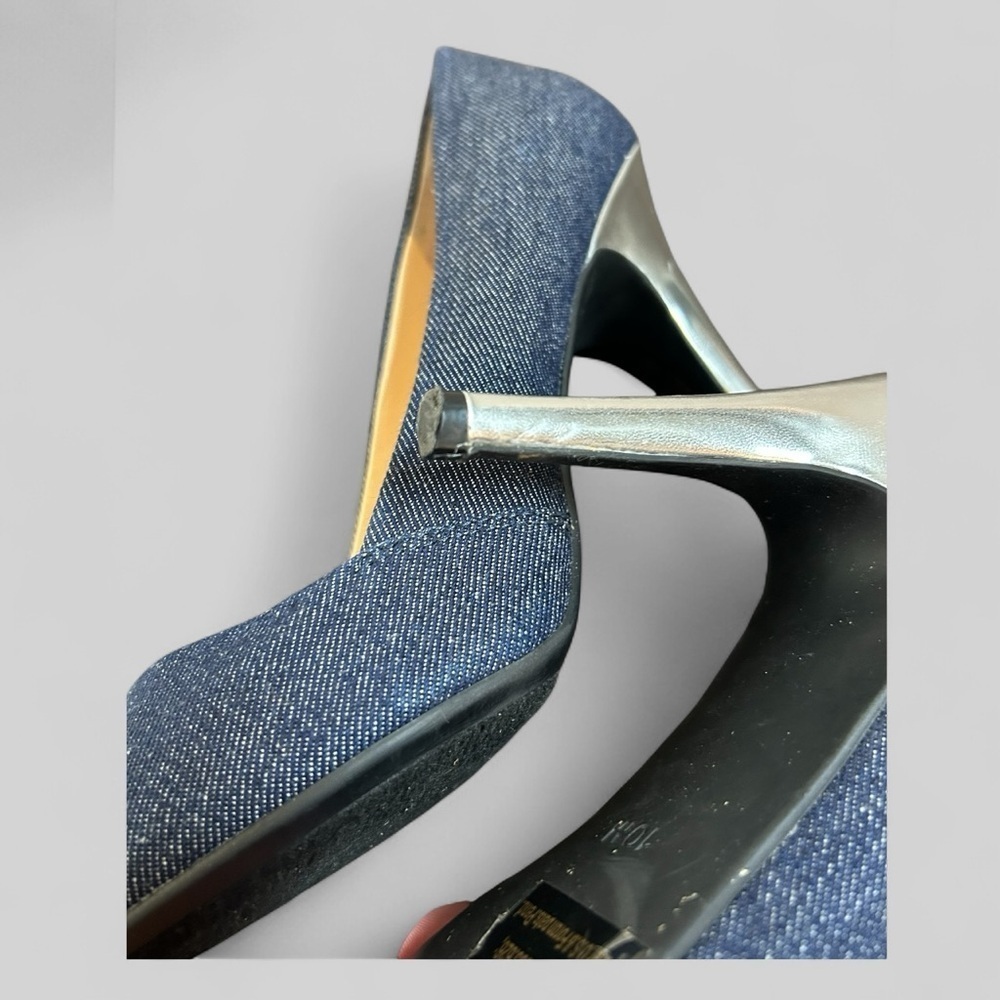 Guess Denim Stiletto Shoes Heels Size 10 - Picture 6 of 13